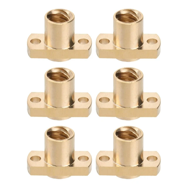 Alt view image 6 of 6 - 6Pcs 3D Printer Lead Screw Nut T8 Trapezoidal Brass High Hardness Copper T8 Nut for Stepper Motor Machine Tool Rails