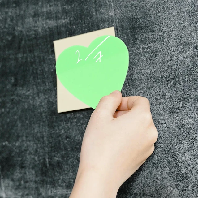 Alt view image 4 of 6 - Fluorescent Heart Memo Pads Pet Material Self Adhesive Note Stickers Smooth Writing Tear Off No Residue Compact Decorative