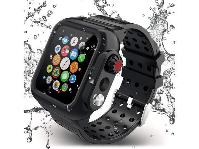 Alt view image 8 of 14 - Waterproof Case for Apple Watch Series 6/5/4 SE 40mm, IP68 Certified Waterproof Shockproof Impact Resistant Apple iWatch Full Body Protective Case with Built-in Screen Protector
