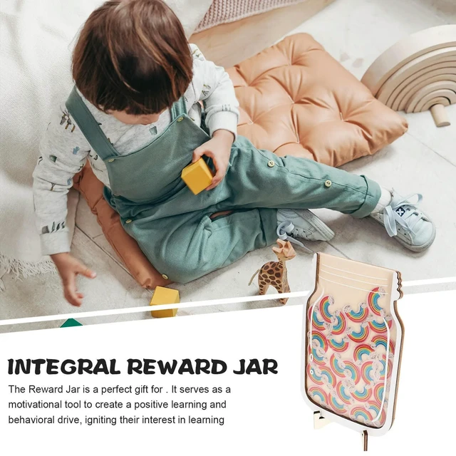 Alt view image 6 of 6 - 1Set Rainbow Reward Jar for Toddlers and Kids Encourages Goals Progress Tracking Decorative Wooden Reward Jar