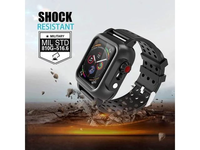 Alt view image 12 of 14 - Waterproof Case for Apple Watch Series 6/5/4 SE 40mm, IP68 Certified Waterproof Shockproof Impact Resistant Apple iWatch Full Body Protective Case with Built-in Screen Protector