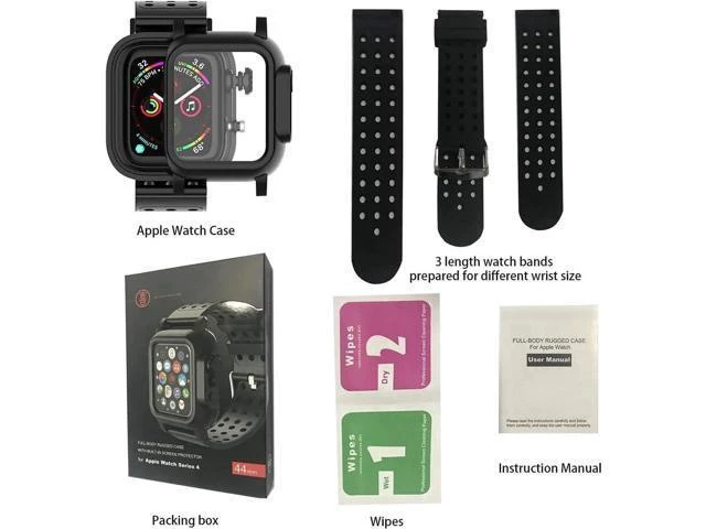 Alt view image 14 of 14 - Waterproof Case for Apple Watch Series 6/5/4 SE 40mm, IP68 Certified Waterproof Shockproof Impact Resistant Apple iWatch Full Body Protective Case with Built-in Screen Protector