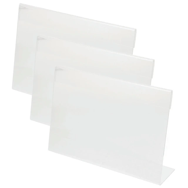 Alt view image 4 of 6 - 3Pcs Acrylic Price Display Holder Sign el Holder for Retail Market Supermarket Store Multi-Function Price Tag Stand