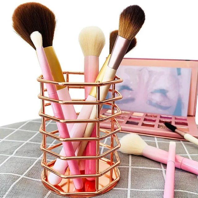 Alt view image 4 of 6 - 1Pcs Iron Pen Holder Octagonal Hollow Desktop Box for Pens Brushes Stationery Books Artistic