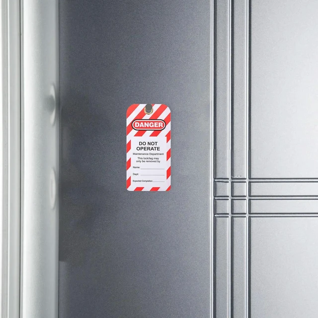 Alt view image 5 of 6 - 10Pcs Highly Tags Lockout Hanging Tags Danger Do Not Operate els for Equipment Repair Factory Workshop Use