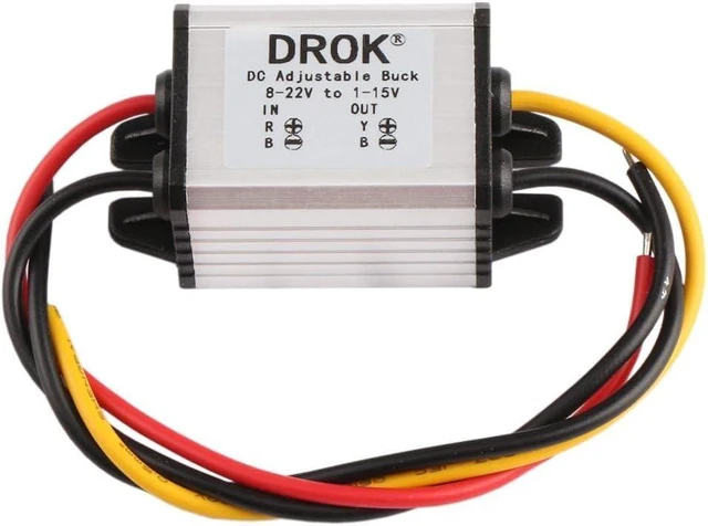 Alt view image 7 of 12 - DROK 5V DC Converter, 2pcs Waterproof DC Buck Converter 8V-22V 12 V Step Down to 3V-15V 6V 9V 3A Adjustable Power Supply Voltage Regulator Module
