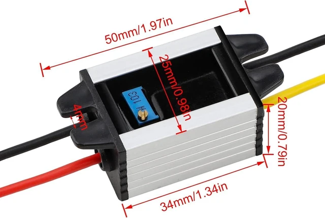 Alt view image 9 of 12 - DROK 5V DC Converter, 2pcs Waterproof DC Buck Converter 8V-22V 12 V Step Down to 3V-15V 6V 9V 3A Adjustable Power Supply Voltage Regulator Module