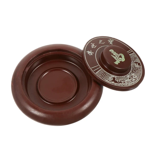 Alt view image 4 of 6 - 4 Inches Natural Stone for Calligraphy Students and Artists Smooth Grinding Surface Exquisite Carved Design Lightweight