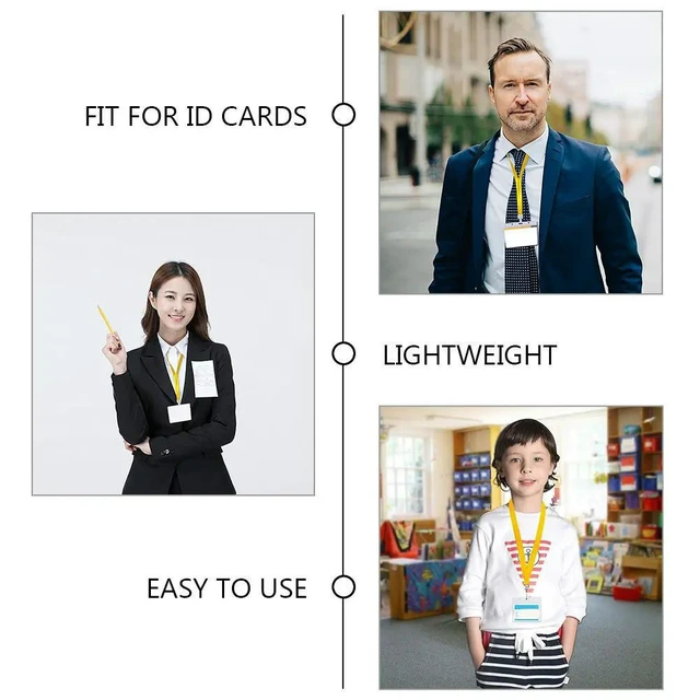 Alt view image 6 of 6 - 7Pcs Id Card Holder ABS Clear Badge Sleeve Double Sided Office Name Tag Lanyard Protective Cover for Employee School Bus Cards
