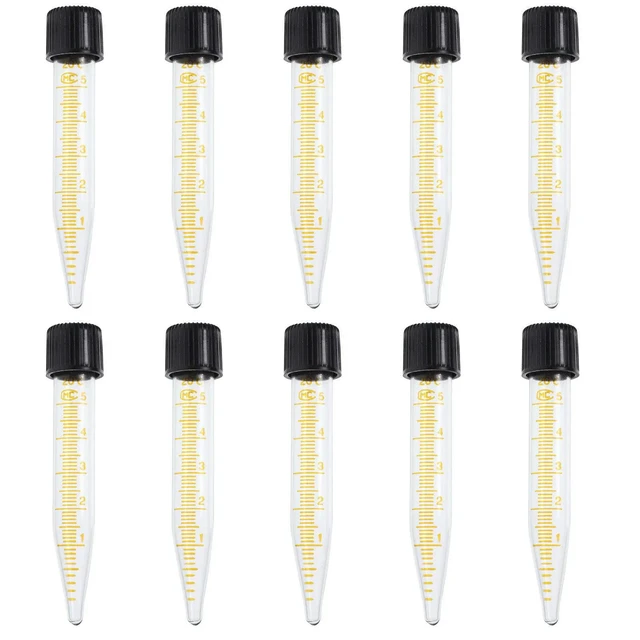 Alt view image 5 of 6 - 10Pcs 5Ml Food Grade Virgin Glass Centrifuge Tubes High Clarity Smooth Wall Accurate Graduation Microcentrifuge Vials Test