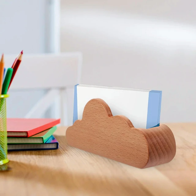 Alt view image 6 of 6 - Business Card Holder Compact Glossy Modern Desk Organizer Business Cards Base Table Card Display Stand Office Use