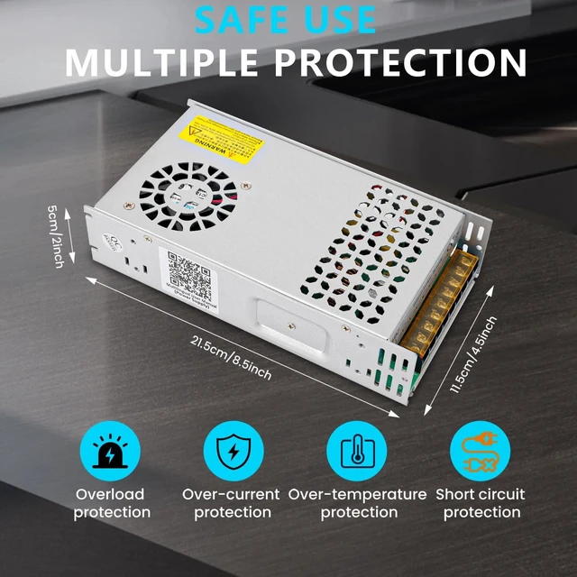 Alt view image 14 of 14 - New Version DC 24V 25A 600W Power Supply Adapter 110V AC to 24V DC Converter Power Supply 600W Switch Transformer for Winch Car Jack LCD Monitor CCTV Security Camera Car Stereo and More 24v Device