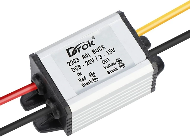 Alt view image 11 of 12 - DROK 5V DC Converter, 2pcs Waterproof DC Buck Converter 8V-22V 12 V Step Down to 3V-15V 6V 9V 3A Adjustable Power Supply Voltage Regulator Module