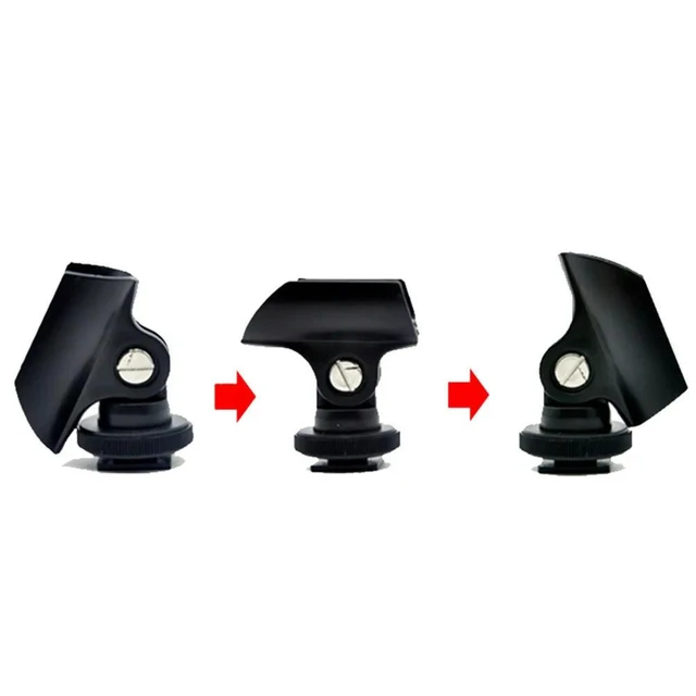 Alt view image 4 of 6 - 5Pcs Dslr Microphone Clip Single Lens Reflex Mic Holder Adjustable Angle Mount for Camera Interview Use Black Microphone Clip