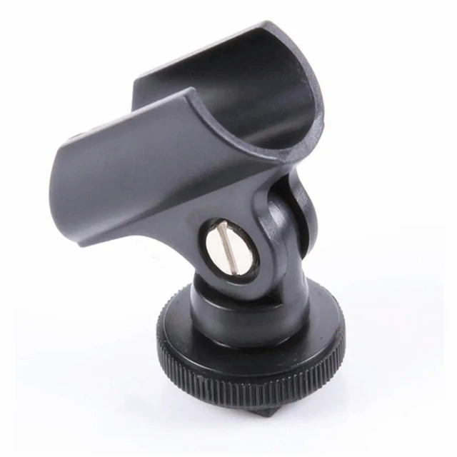 Alt view image 6 of 6 - 5Pcs Dslr Microphone Clip Single Lens Reflex Mic Holder Adjustable Angle Mount for Camera Interview Use Black Microphone Clip