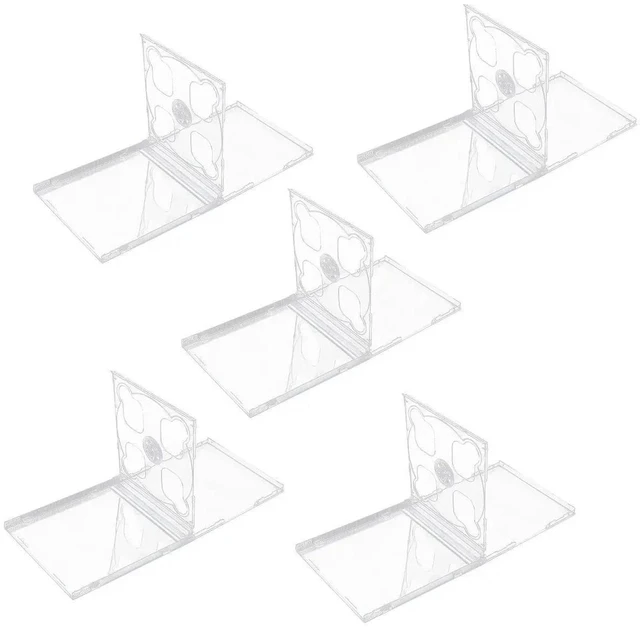 Alt view image 4 of 6 - 5Pcs Transparent Cd Jewel Case Standard Size Plastic Cd Box Interlocking Tray for 2 Cds Dvds Safe Transport