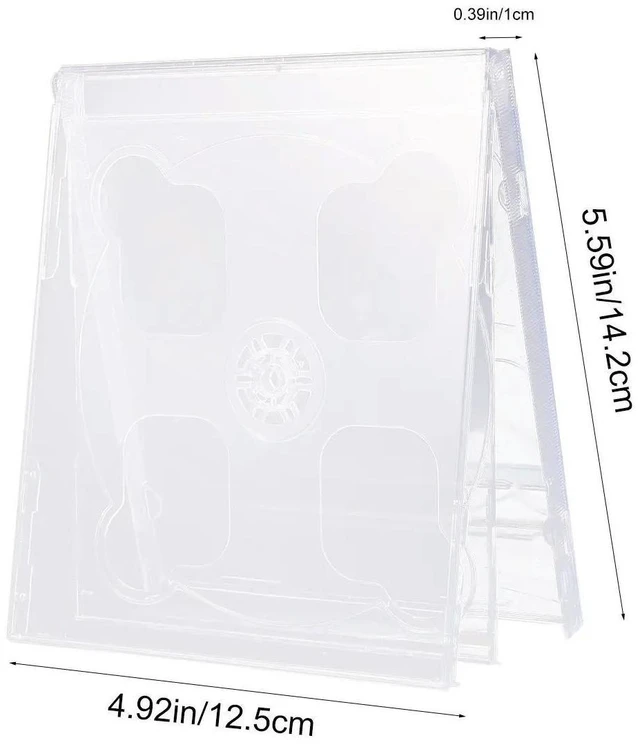 Alt view image 5 of 6 - 5Pcs Transparent Cd Jewel Case Standard Size Plastic Cd Box Interlocking Tray for 2 Cds Dvds Safe Transport