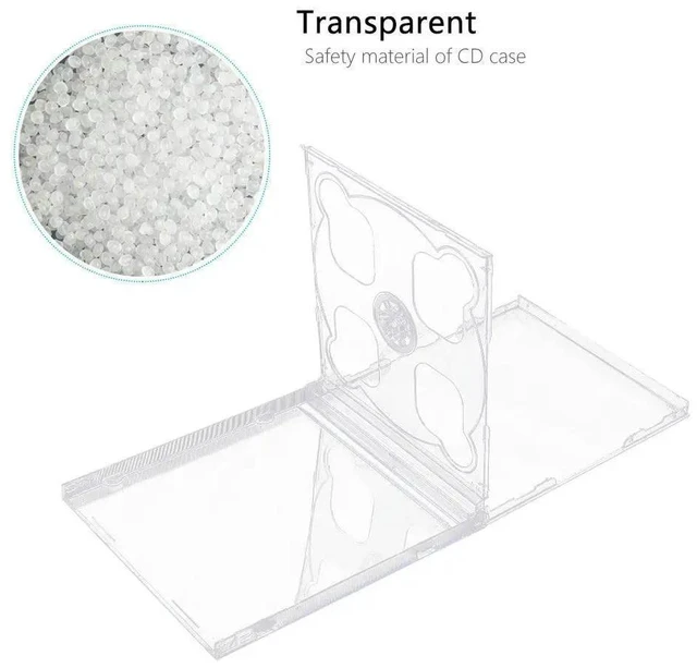 Alt view image 6 of 6 - 5Pcs Transparent Cd Jewel Case Standard Size Plastic Cd Box Interlocking Tray for 2 Cds Dvds Safe Transport