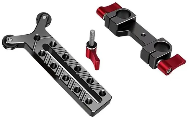 Alt view image 5 of 6 - 15Mm Rod Tube Clamp Camera Cage Rig Rod Camera Lens Adapter Telephoto Lens 1/4 Holes Lens Holder Extension Rail