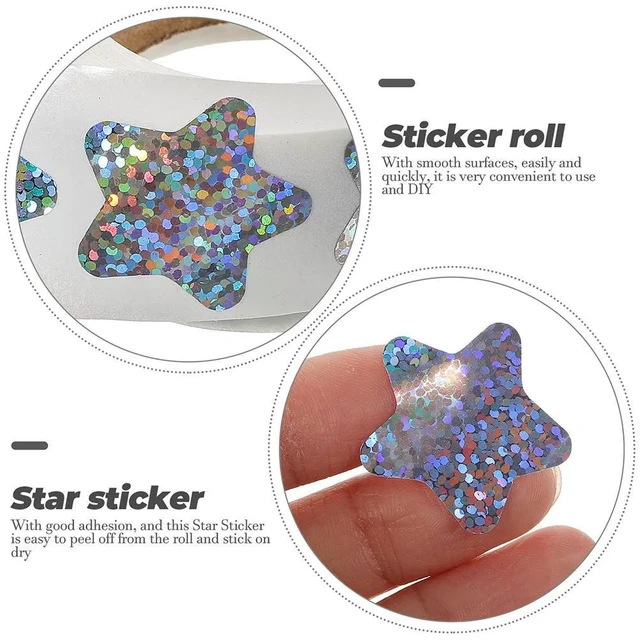 Alt view image 6 of 6 - 2 Rolls Star Stickers Glitter Self Adhesive Reward els Classroom Kids Teacher Supplies Star Paper Stars Stickers