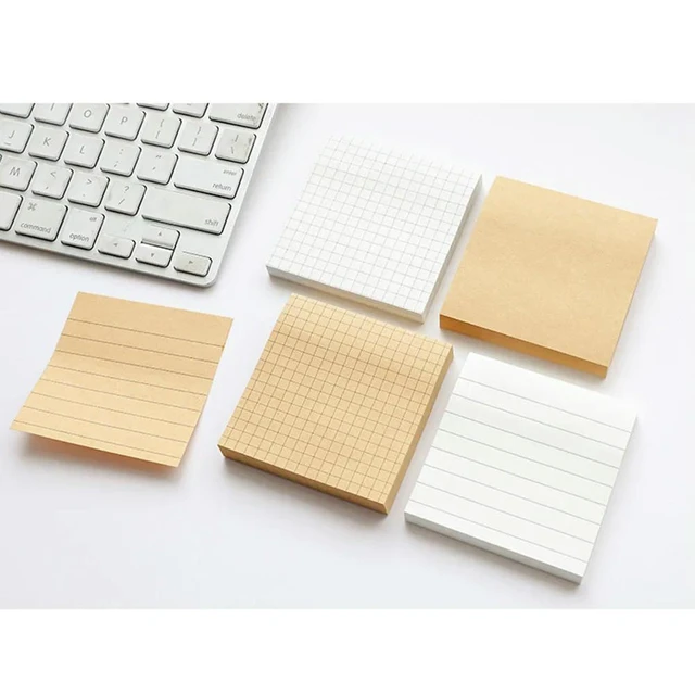 Alt view image 5 of 6 - 7Pcs Premium Cowhide Paper Horizontal Lined Strong Clean Removal Adhesive for Office Supplies Message Notes