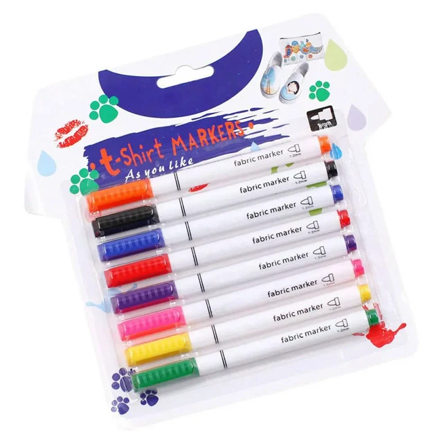 Alt view image 5 of 6 - 8Pcs Fabric Coloring Marker Pens DIY Cloth Quick Drying Fadeless Markers for Graffiti Painting Drawing Craft Art Supplies