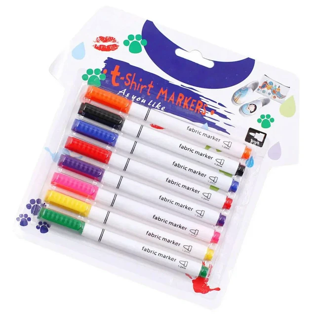Alt view image 6 of 6 - 8Pcs Fabric Coloring Marker Pens DIY Cloth Quick Drying Fadeless Markers for Graffiti Painting Drawing Craft Art Supplies