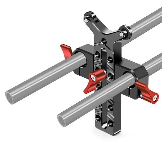 Alt view image 6 of 6 - 15Mm Rod Tube Clamp Camera Cage Rig Rod Camera Lens Adapter Telephoto Lens 1/4 Holes Lens Holder Extension Rail