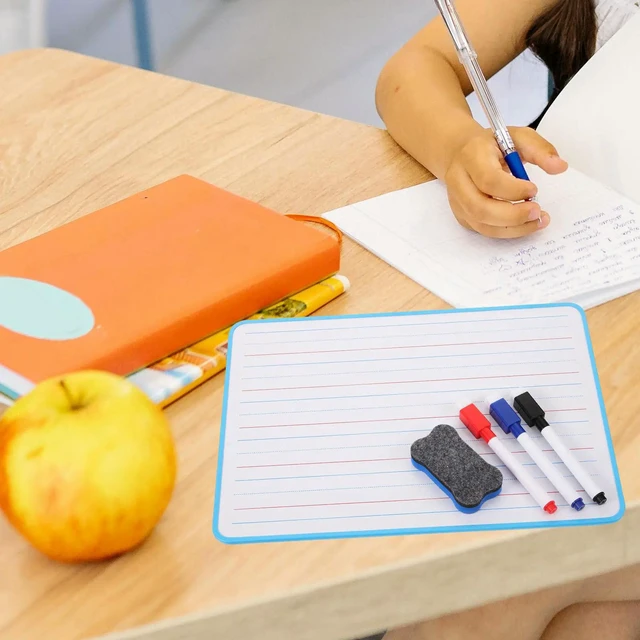 Alt view image 5 of 6 - Double Sided Small Lined Dry Erase White Board Lightweight Kids Students Creativity Drawing Board