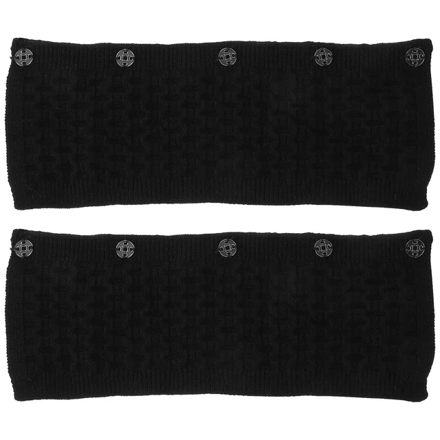 Alt view image 4 of 6 - 2Pcs Black Universal Woolen Headphone Protective Covers Headband Cushions Scratch Resistant Replacement Pads Dustproof Winter