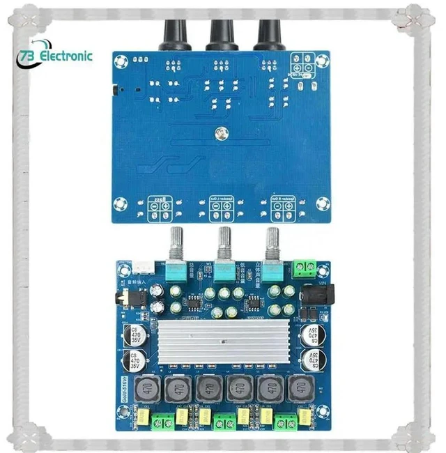 Alt view image 4 of 6 - Class D Stereo Dual Channel Amplifier Board 50Wx2+ 100W TPA3116 2.1 Channel Audio Amplifier Module