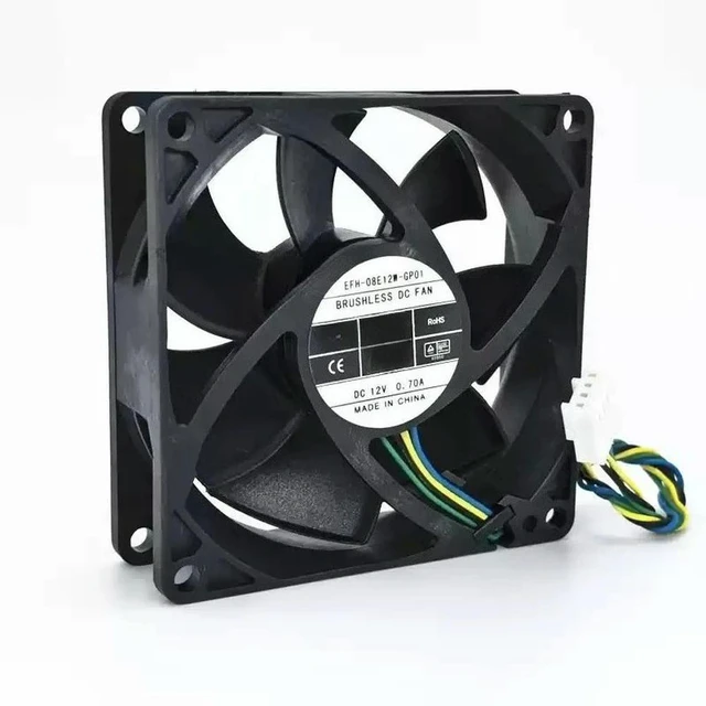 Alt view image 4 of 6 - 3pcs for DWPH 8025 80MM 80*80*25MM DC12V 0.7A EFH-08E12W-GP01 Comptuter CPU Cooling Fan with 4pin