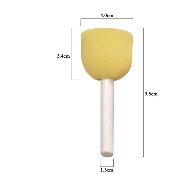 Alt view image 4 of 6 - 20Pcs Sponge Paint Brush Set with Round Wooden Handle for Kids Beginners DIY Painting Art Craft Graffiti Drawing Practice
