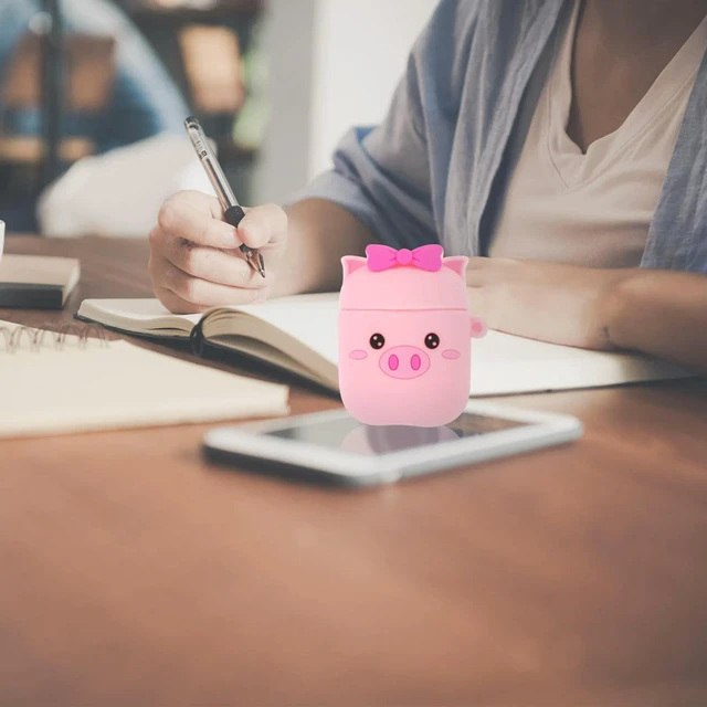 Alt view image 5 of 6 - Shockproof Silicone Earbud Case Compatible with AirPods 1St and 2Nd Generation Cute Cartoon Animal Pattern Hanging Ring