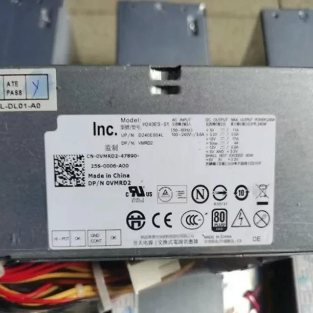 Alt view image 6 of 6 - Power Supply Optiplex 9010 7010 790 990 240W H240ES-01 VMRD2 0VMRD2