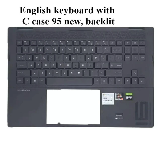 Alt view image 4 of 6 - For Shadow Genie 8 Pro 16-K 16-N TPN-Q280 Q281 Keyboard with C case