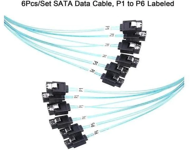 Alt view image 8 of 12 - Aomoproing SATA-III Cable-1M 6Pcs/Set-6Gbps-SATA Cable Long Replacement for Bitcoin Computer-Server CD DVD Drives Raid HDD-SSD (3.3FT)