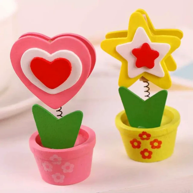 Alt view image 5 of 6 - 6Pcs Note Paper Pegs Eco Wooden Clips Natural Design Stylish Photo Decoration Clips Home Office Decor Gift Ideas