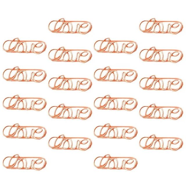Alt view image 4 of 6 - 20Pcs Strong l Paper Clamps Rose Gold Memo Clip for Wedding Decor Photo Display Name Cards Office Supplies Creative Book