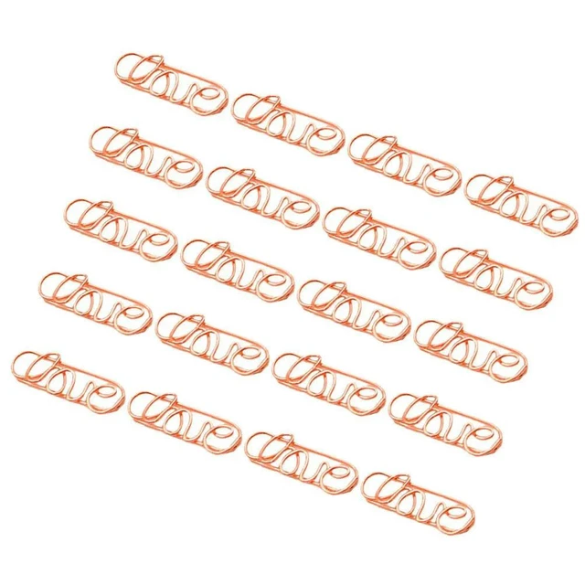 Alt view image 6 of 6 - 20Pcs Strong l Paper Clamps Rose Gold Memo Clip for Wedding Decor Photo Display Name Cards Office Supplies Creative Book