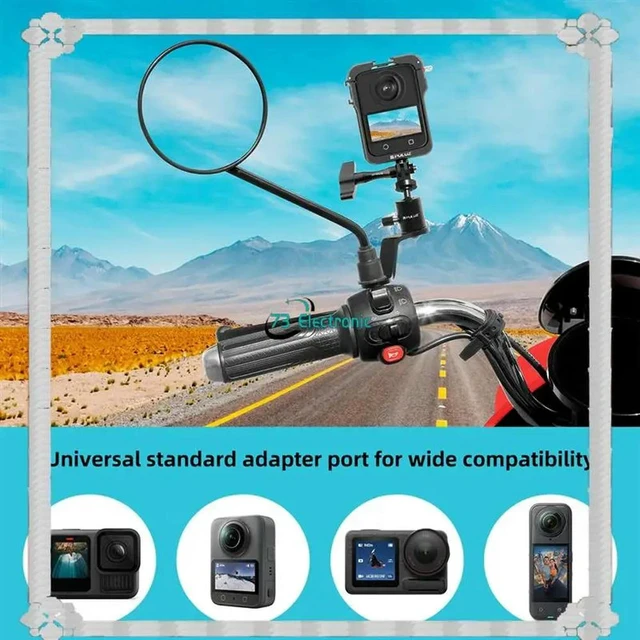 Alt view image 5 of 6 - PULUZ Aluminum Alloy Rearview Mirror Holder Mount For Motorcycle Action Camera Accessories