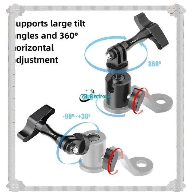 Alt view image 6 of 6 - PULUZ Aluminum Alloy Rearview Mirror Holder Mount For Motorcycle Action Camera Accessories