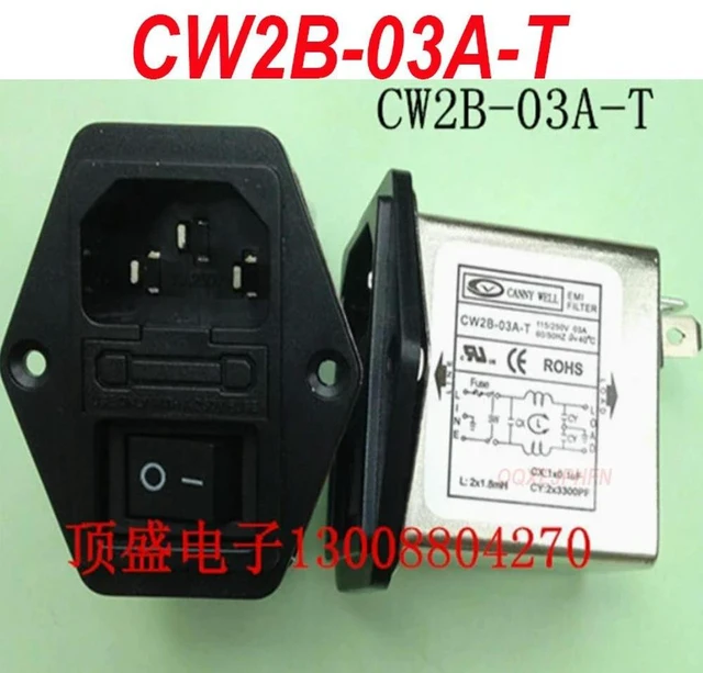 Alt view image 2 of 2 - For CANNY WELL CW2B-03A-T 03A IEC socket power filter Fuse Medical power Amplifier Audio Current Purifier