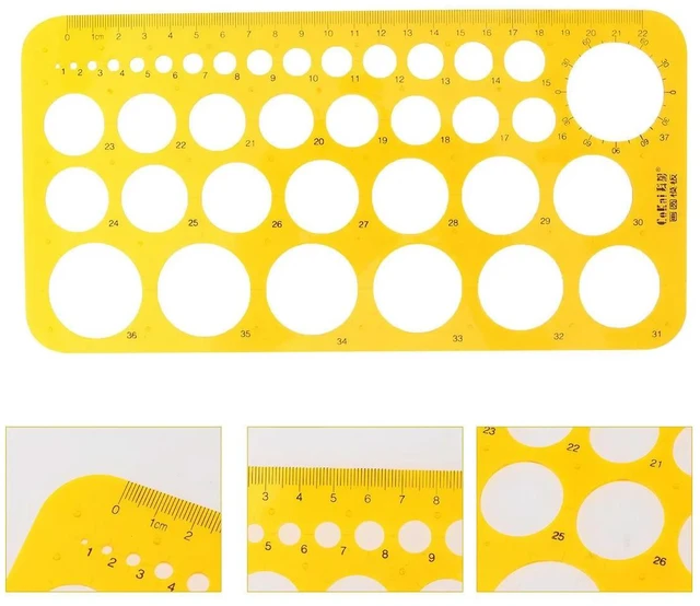 Alt view image 5 of 6 - Circle Drawing Template Plastic Draft Geometric Ruler Orange for School Office Supplies Architecture Measuring Tool Circle