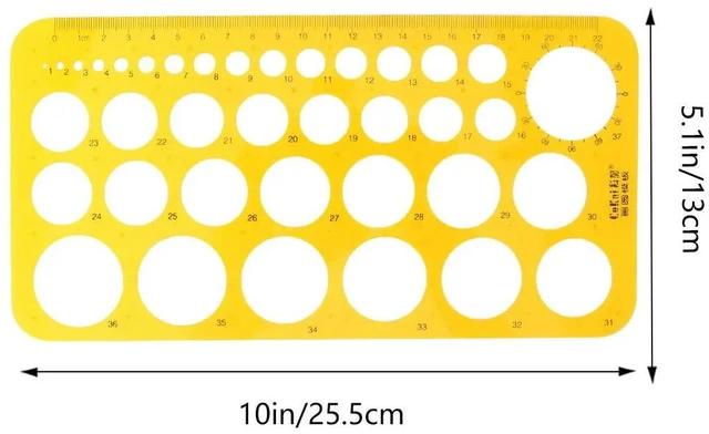 Alt view image 6 of 6 - Circle Drawing Template Plastic Draft Geometric Ruler Orange for School Office Supplies Architecture Measuring Tool Circle