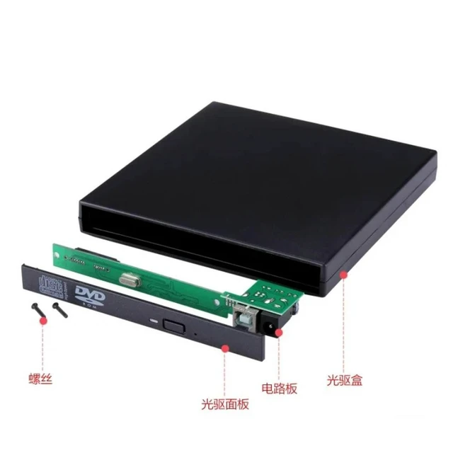 Alt view image 5 of 6 - USB External Optical Drive Enclosure 12.7mm SATA IDE Dual Interface Case for Laptop Internal CD DVD Drive