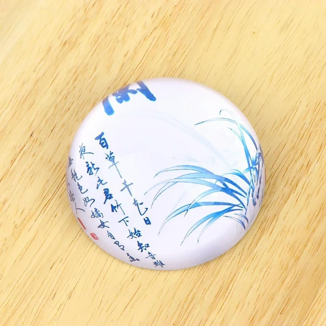 Alt view image 5 of 6 - Crystal Glass Hemisphere Paperweight Solid Heavy Transparent Decoration for Study Chinese Calligraphy Drawing Kanji