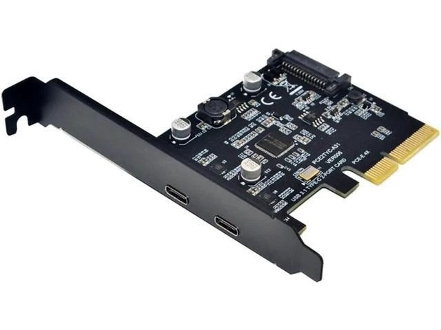 Alt view image 12 of 14 - USB 3.1 PCIE Raiser Card Dual Reversible USB 3.1 Gen 2 Type-C Ports PCI-E PCI Express X4 SATA 15Pin Connector