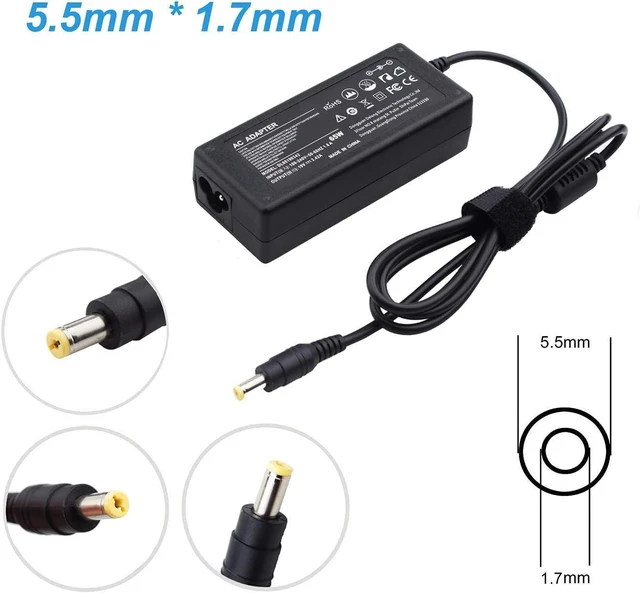 Alt view image 11 of 12 - 19V Monitor Power Cord for Acer LCD SB220Q R240HY H236HL G226HQL S231HL G236HL G246HL G276HL G247HL G257HU R221Q S230HL S202HL S240HL S271HL S220HQL S201HL S211HL S242HL Adapter Laptop Charger