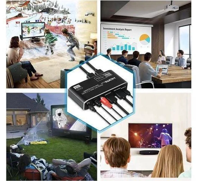 Alt view image 12 of 14 - 2 in 1 Out HDMI 2.0b Audio Extractor Switch 4K@60Hz with Remote, eARC ARC HDMI Audio Converter, 7.1CH Dolby Atmos, Optical SPDIF, Coaxial & 3.5mm Audio Output, HDCP 2.3 Compliant